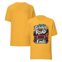Go Where The Road Ends - Sunset Timber 4X4 Crawler Unisex Graphic Tee - Heather Yellow Gold - Image 2