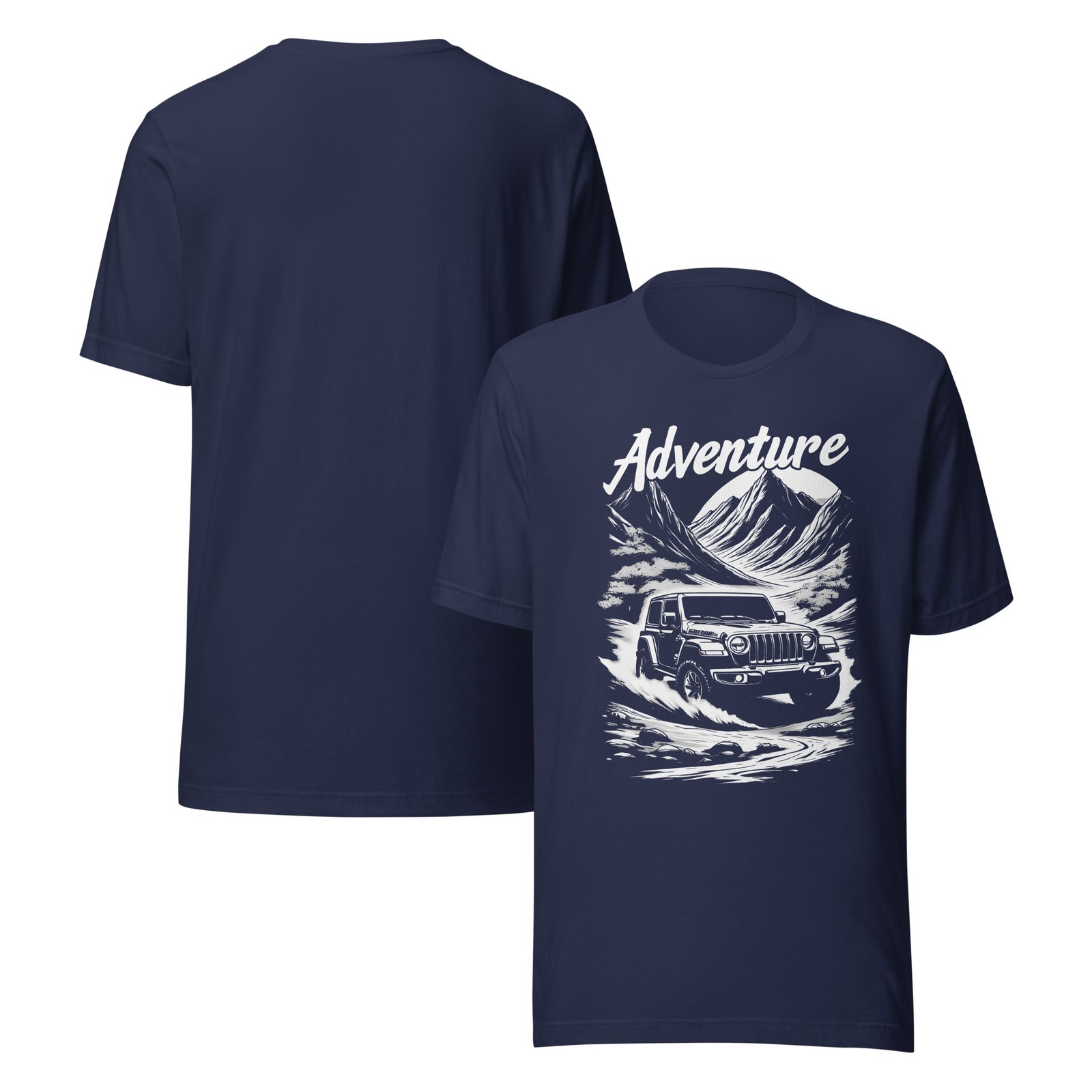 Adventure - Alpine Summit 4X4 Unisex Graphic Tee - Navy - Image 3