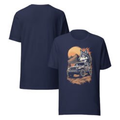 Lone Wolf - Nocturnal 4X4 Crawler Unisex Graphic Tee - Navy - Image 2