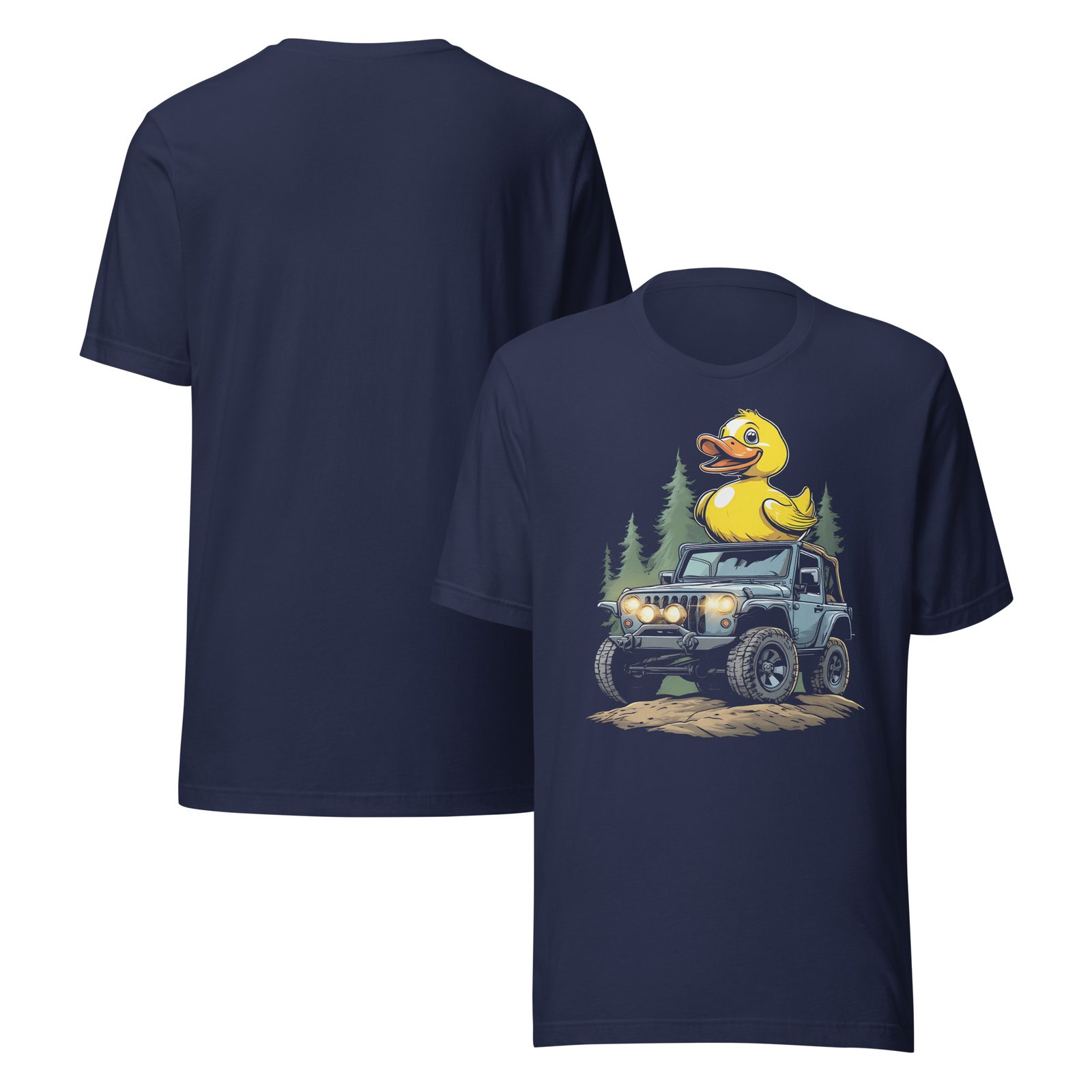 Duck Duck Rig - Amber Light 4X4 Rig Unisex Graphic Tee - Navy - Image 4