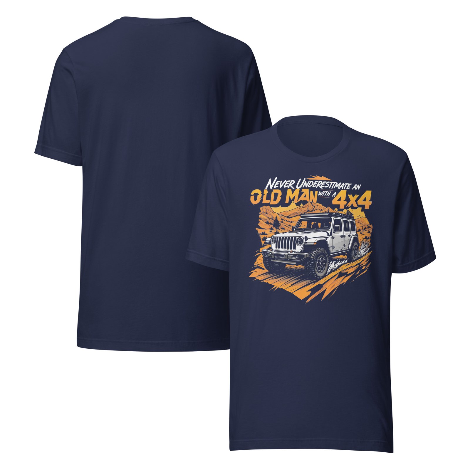 Old Man With A 4X4 - Desert Dust 4X4 Crawler Unisex Graphic Tee - Navy - Image 2
