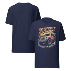 Unstoppable Adventure - Golden Sunset Off-Road Explorer Unisex Graphic Tee - Navy - Image 1
