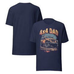 4X4 Dad - Rustic Trail 4X4 Rig Graphic Tee - Navy - Image 2
