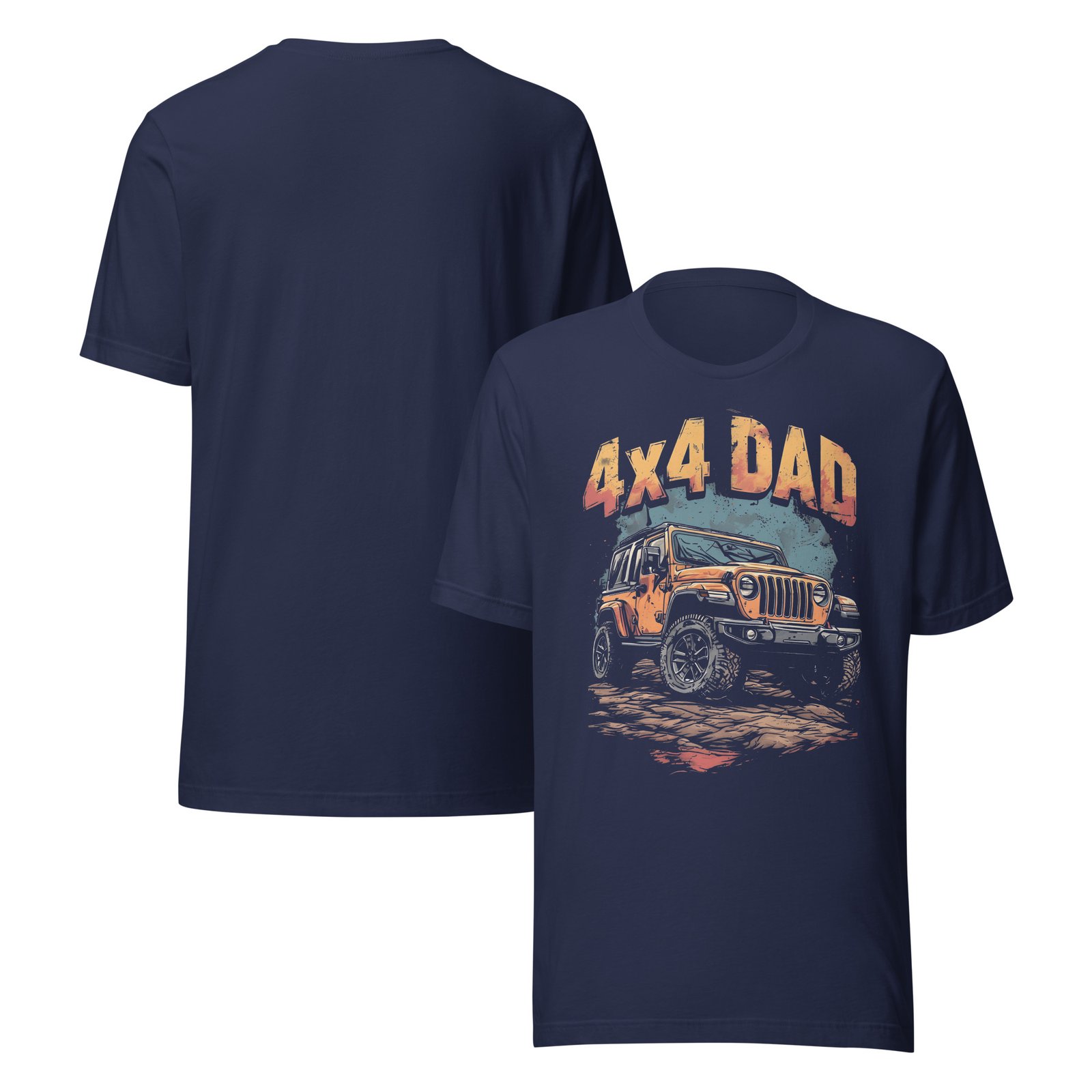 4X4 Dad - Rustic Trail 4X4 Rig Graphic Tee - Navy - Image 2