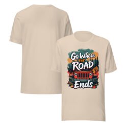 Go Where The Road Ends - Sunset Timber 4X4 Crawler Unisex Graphic Tee - Soft Cream - Image 1
