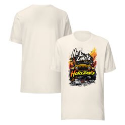 No Limits Just Horizons - Golden Sunset Off-Road Explorer Unisex Graphic Tee - Vintage White - Image 2