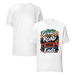 Go Where The Road Ends - Sunset Timber 4X4 Crawler Unisex Graphic Tee - White - Image 5