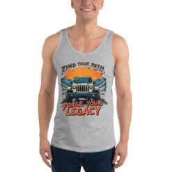 Forge Your Legacy - Mountain Sunrise Off-Road Trail Unisex Tank Top - Athletic Heather - Image 1