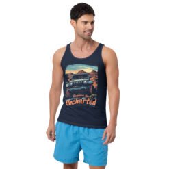 Explore The Uncharted - Sunset Plateau Off-Road Trail Unisex Tank Top - Navy - Image 1