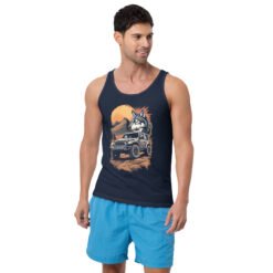 Lone Wolf - Timber Wolf Off-Road Rig Unisex Tank Top - Navy - Image 3