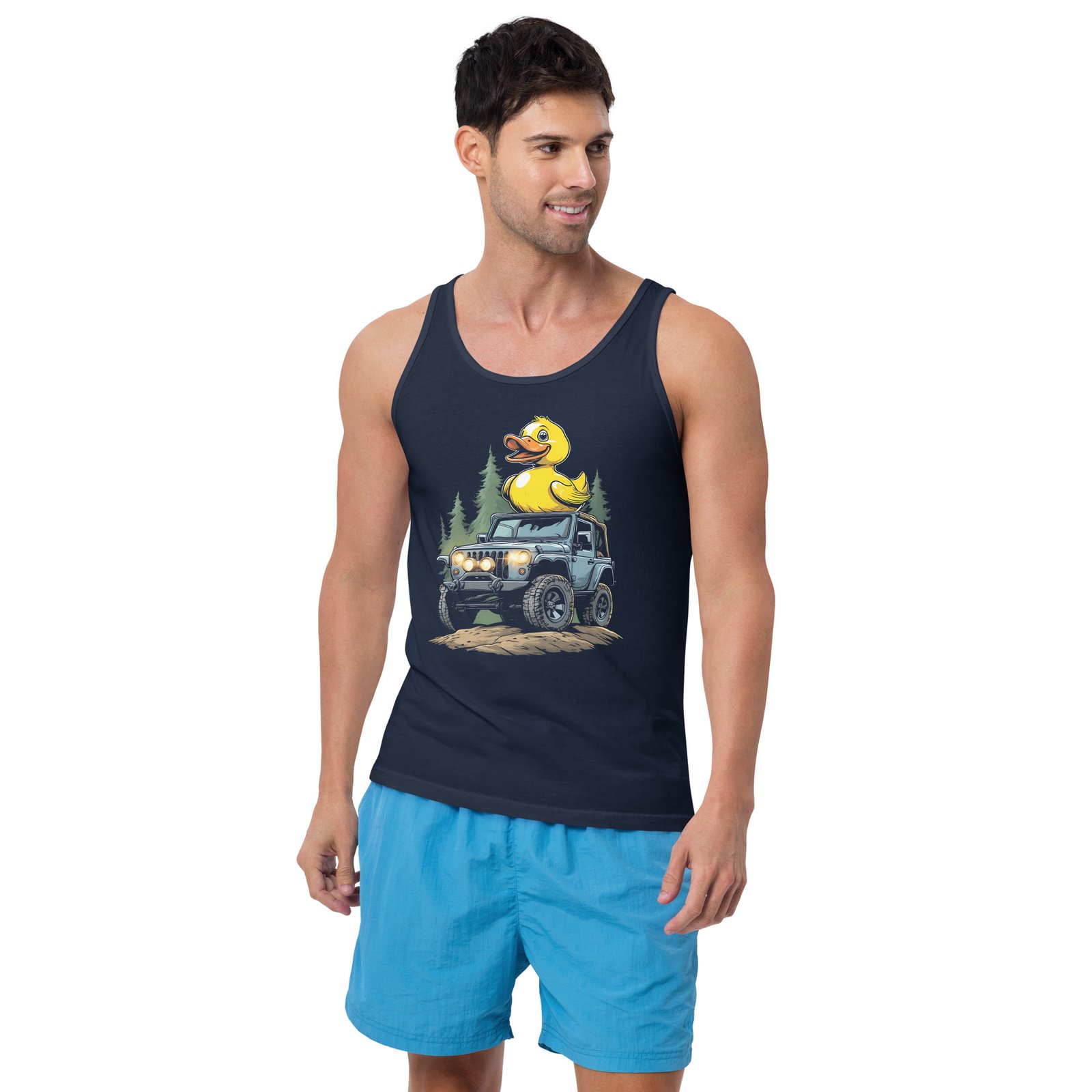Duck Duck Rig - Ducking Off-Road Rig Unisex Tank Top - Navy - Image 1