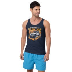 Old Man With A 4X4 - White Rig 4X4 Overland Unisex Tank Top - Navy - Image 3
