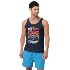 Off-Road Freedom - Rock Crawling 4X4 Freedom Unisex Tank Top - Navy - Image 1