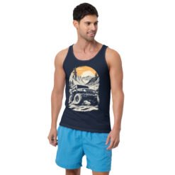 Alpine Sunset Trail - Alpine Sunset Off-Road Rig Unisex Tank Top - Navy - Image 3