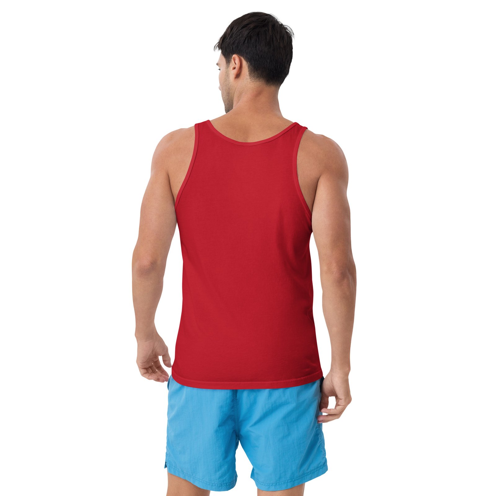 Go Where The Road Ends - Mountain Timber Off-Road Rig Unisex Tank Top - Red, White - Image 2