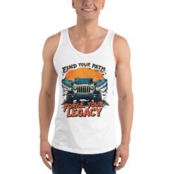 Forge Your Legacy - Mountain Sunrise Off-Road Trail Unisex Tank Top - White - Image 3