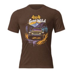 4X4 Gone Wild - Sunset Timber 4X4 Rig Triblend T-Shirt - Brown Triblend - Image 1