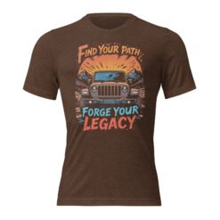 Find Your Path Forge Your Legacy - Vintage Mountain 4X4 Crawler Unisex Triblend T-Shirt - Brown Triblend - Image 3
