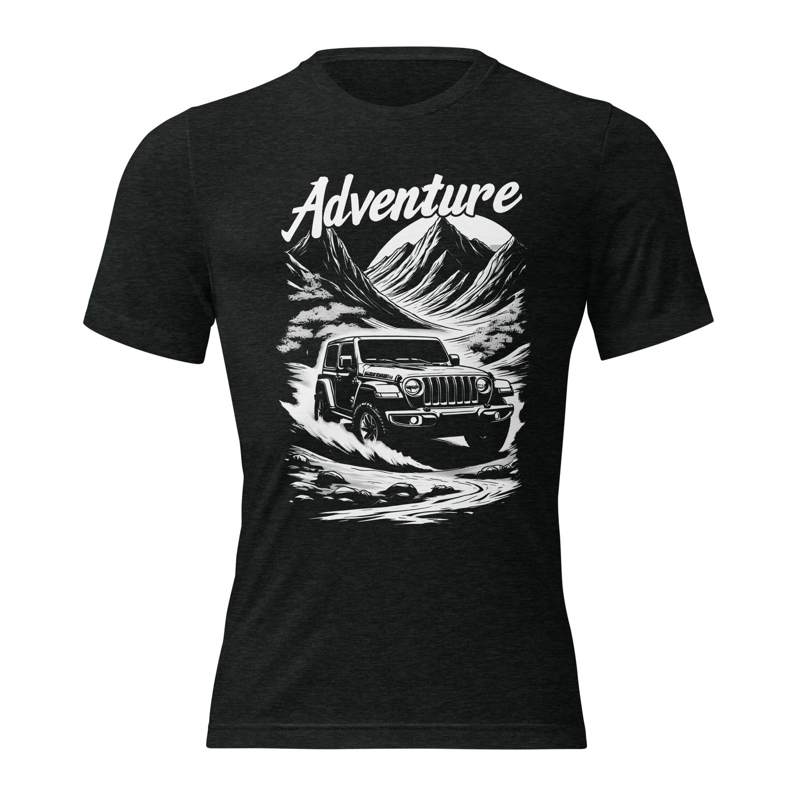 Adventure - Alpine River 4X4 Rig Triblend T-Shirt - Charcoal-Black Triblend - Image 1