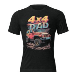 4X4 Dad - Retro Off-Road 4X4 Dad Triblend T-Shirt - Charcoal-Black Triblend - Image 1