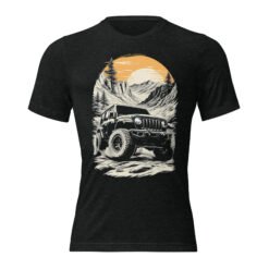 Alpine Sunset Trail - Vintage Alpine 4X4 Crawler Unisex Triblend T-Shirt - Image 1