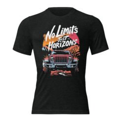 No Limits Just Horizons - Twilight Trail 4X4 Rig Triblend T-Shirt - Charcoal-Black Triblend - Image 1