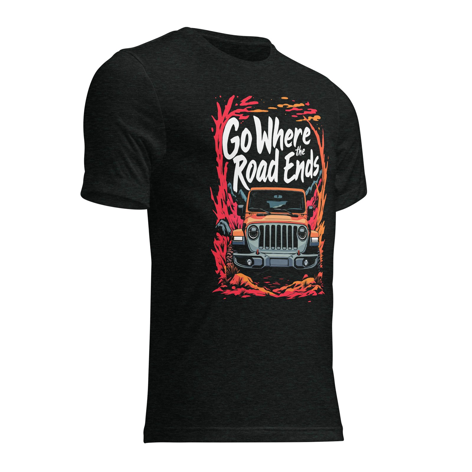 Go Where The Road Ends - Vintage Canyon 4X4 Crawler Unisex Triblend T-Shirt - Image 2