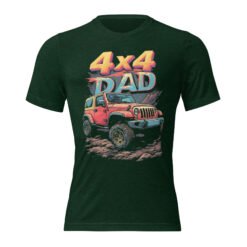4X4 Dad - Retro Off-Road 4X4 Dad Triblend T-Shirt - Emerald Triblend - Image 3