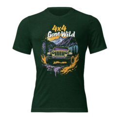 4X4 Gone Wild - Sunset Timber 4X4 Rig Triblend T-Shirt - Emerald Triblend - Image 4