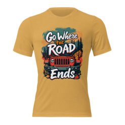 Go Where The Road Ends - Backcountry Timber 4X4 Rig Triblend T-Shirt - Mustard Triblend - Image 1