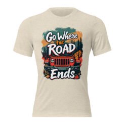 Go Where The Road Ends - Backcountry Timber 4X4 Rig Triblend T-Shirt - Oatmeal Triblend - Image 5