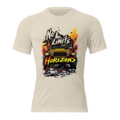 No Limits Just Horizons - Vintage Trail 4X4 Rig Unisex Triblend T-Shirt - Oatmeal Triblend - Image 2