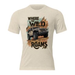Where The Wild Roams - Vintage Overland 4X4 Crawler Unisex Triblend T-Shirt - Oatmeal Triblend - Image 1