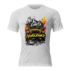No Limits Just Horizons - Vintage Trail 4X4 Rig Unisex Triblend T-Shirt - White Fleck Triblend - Image 1