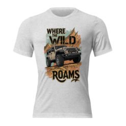 Where The Wild Roams - Vintage Overland 4X4 Crawler Unisex Triblend T-Shirt - White Fleck Triblend - Image 3