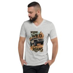 Where The Wild Roams - High Clearance 4X4 Rig Unisex V-Neck Shirt - Athletic Heather - Image 2