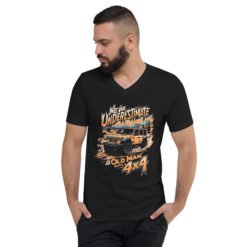 Never Underestimate An Old Man With A 4X4 - Canyon Ridge Off-Road Rig Unisex V-Neck Shirt - Black - Image 1