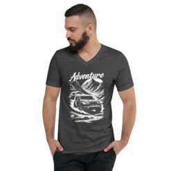 Adventure - Backcountry Stream Off-Road Unisex V-Neck Shirt - Dark Grey Heather - Image 5
