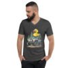 Duck Duck Rig - Ducked 4X4 Off-Road Rig Unisex V-Neck Shirt - Dark Grey Heather - Image 1
