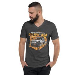 Old Man With A 4X4 - Seasoned 4X4 Off-Road Rig Unisex V-Neck Shirt - Dark Grey Heather - Image 5