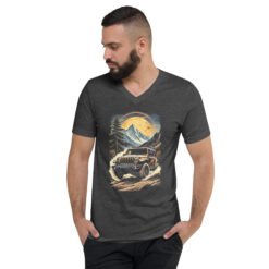 Alpine Trail Expedition - Alpine Canyon Off-Road Rig Unisex V-Neck Shirt - Dark Grey Heather - Image 5