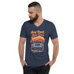 Any Trail Any Time - Pine Ridge Off-Road Unisex V-Neck Shirt - Navy - Image 3