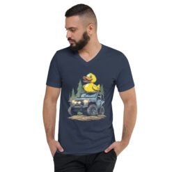 Duck Duck Rig - Ducked 4X4 Off-Road Rig Unisex V-Neck Shirt - Navy - Image 4