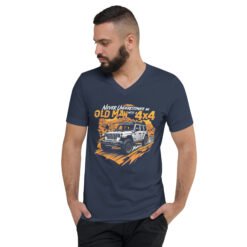 Old Man With A 4X4 - Seasoned 4X4 Off-Road Rig Unisex V-Neck Shirt - Navy - Image 1