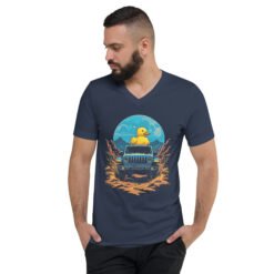 Unisex Short Sleeve V-Neck T-Shirt - Navy - Image 1