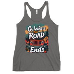 Go Where The Road Ends - Forest Pine 4X4 Crawler Women's Racerback Tank - Premium Heather - Image 3