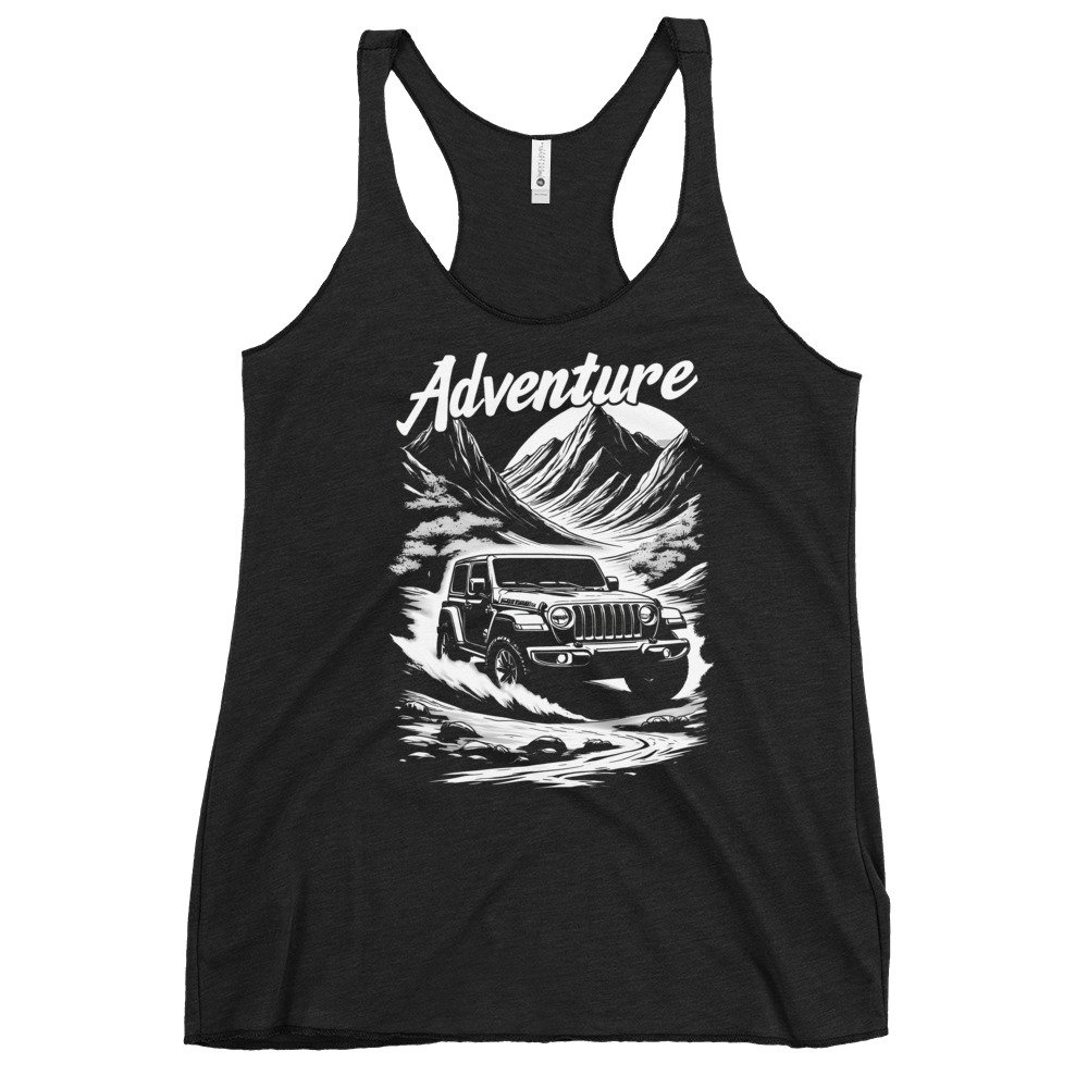 Adventure - Water Crossing 4X4 Crawler Women's Racerback Tank - Vintage Black - Image 1