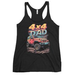 4X4 Dad - Off-Road Dad Trail Rig Women's Racerback Tank - Vintage Black - Image 2