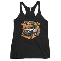 Old Man With A 4X4 - Veteran 4X4 Off-Road Rig Women's Racerback Tank - Vintage Black - Image 1
