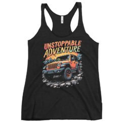 Unstoppable Adventure - Sunset Alpine 4X4 Crawler Women's Racerback Tank - Vintage Black - Image 1